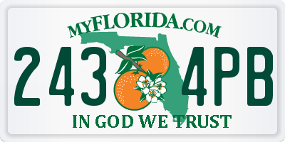FL license plate 2434PB