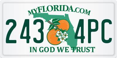 FL license plate 2434PC