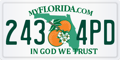 FL license plate 2434PD