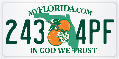 FL license plate 2434PF