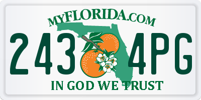 FL license plate 2434PG