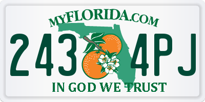 FL license plate 2434PJ