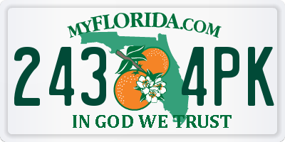 FL license plate 2434PK