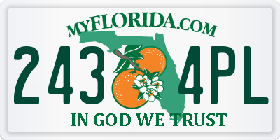 FL license plate 2434PL