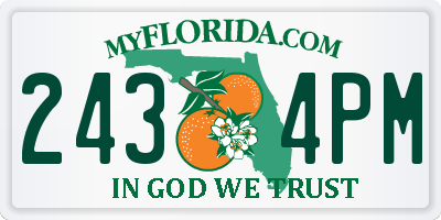FL license plate 2434PM