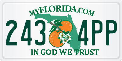 FL license plate 2434PP