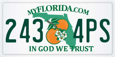 FL license plate 2434PS