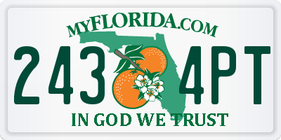 FL license plate 2434PT