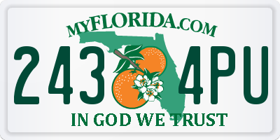 FL license plate 2434PU