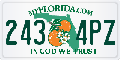 FL license plate 2434PZ