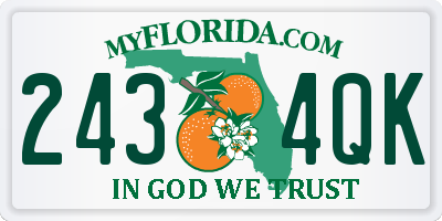 FL license plate 2434QK