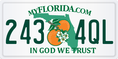 FL license plate 2434QL