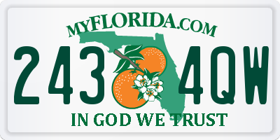 FL license plate 2434QW