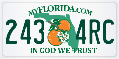 FL license plate 2434RC