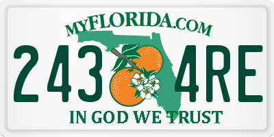 FL license plate 2434RE