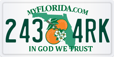 FL license plate 2434RK