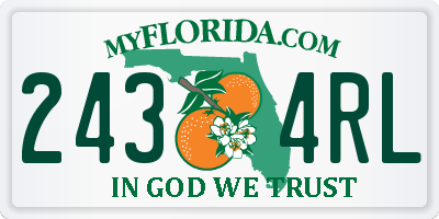 FL license plate 2434RL