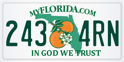 FL license plate 2434RN