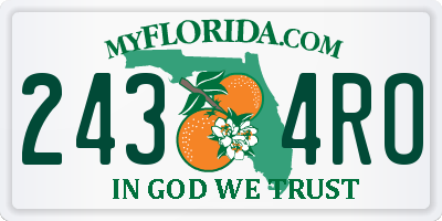 FL license plate 2434RO