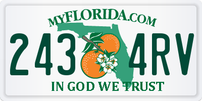 FL license plate 2434RV