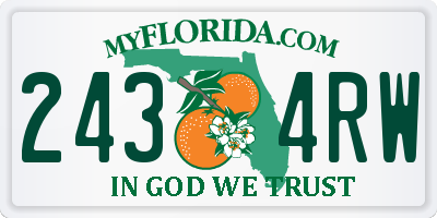 FL license plate 2434RW