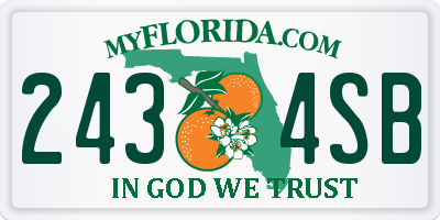 FL license plate 2434SB
