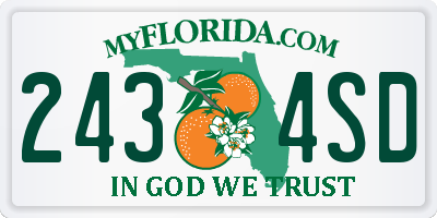 FL license plate 2434SD