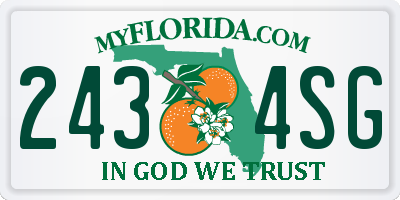FL license plate 2434SG