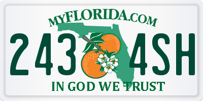 FL license plate 2434SH