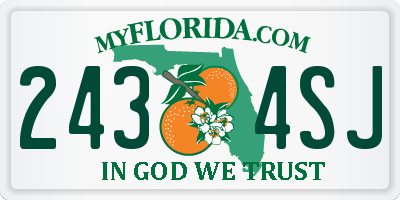 FL license plate 2434SJ
