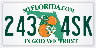 FL license plate 2434SK