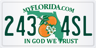 FL license plate 2434SL