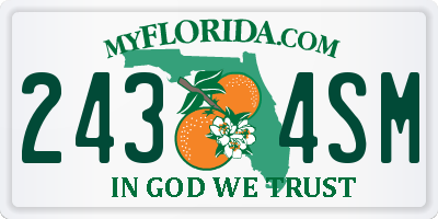FL license plate 2434SM