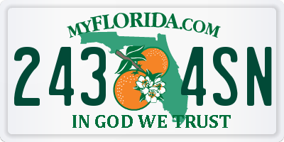 FL license plate 2434SN