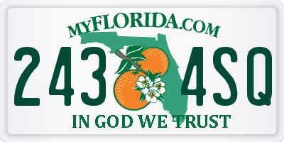 FL license plate 2434SQ