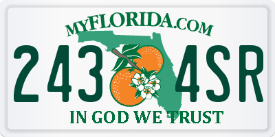 FL license plate 2434SR