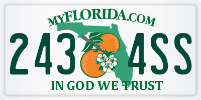 FL license plate 2434SS