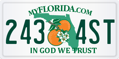 FL license plate 2434ST