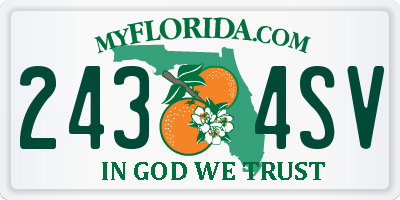 FL license plate 2434SV