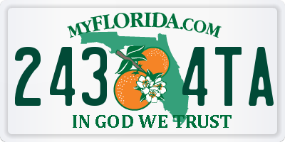 FL license plate 2434TA