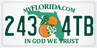 FL license plate 2434TB