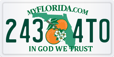 FL license plate 2434TO