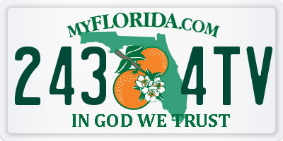 FL license plate 2434TV