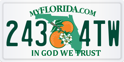 FL license plate 2434TW
