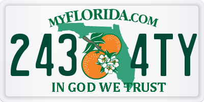 FL license plate 2434TY