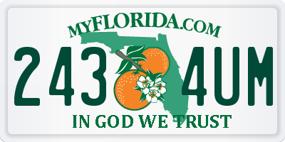 FL license plate 2434UM