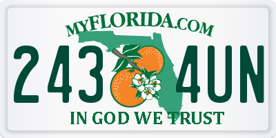FL license plate 2434UN