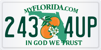 FL license plate 2434UP
