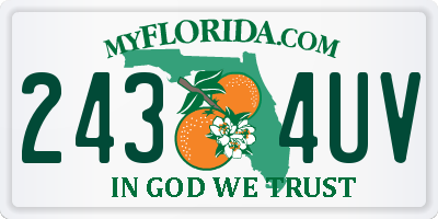 FL license plate 2434UV
