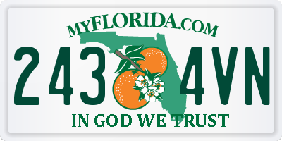 FL license plate 2434VN